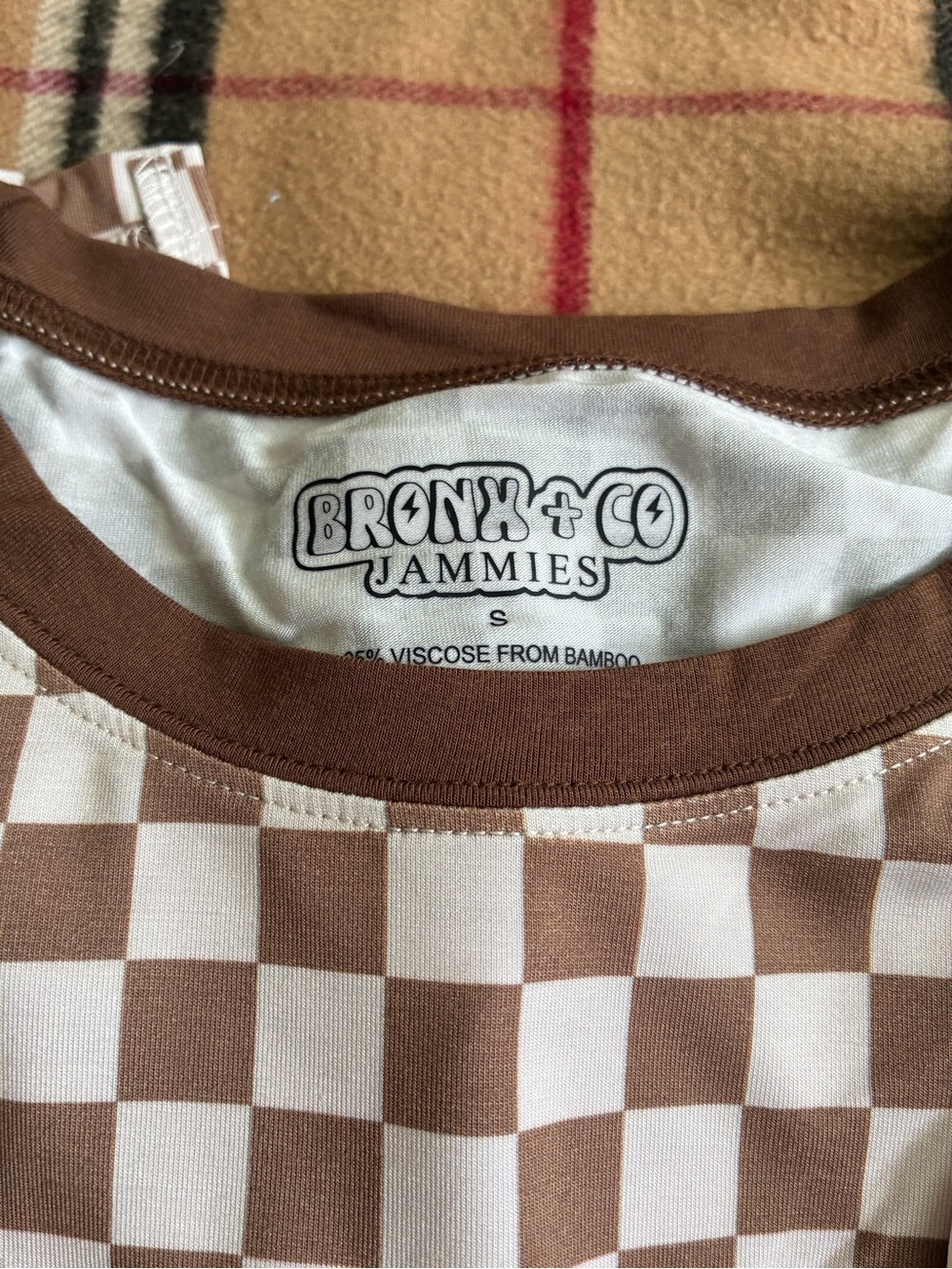 Bronx Checkered Brown and White Jammies Top